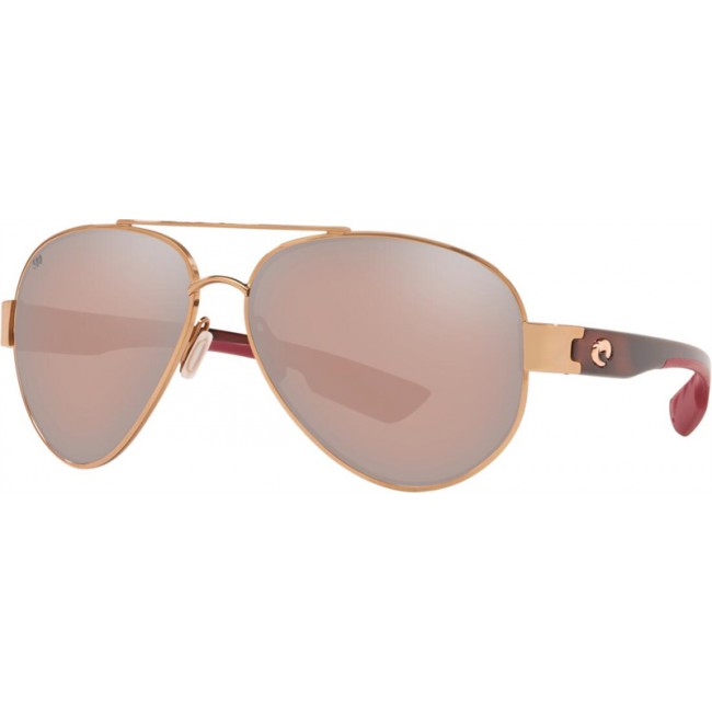 Costa South Point Shiny Blush Gold Frame Copper Silver Lens Sunglasses