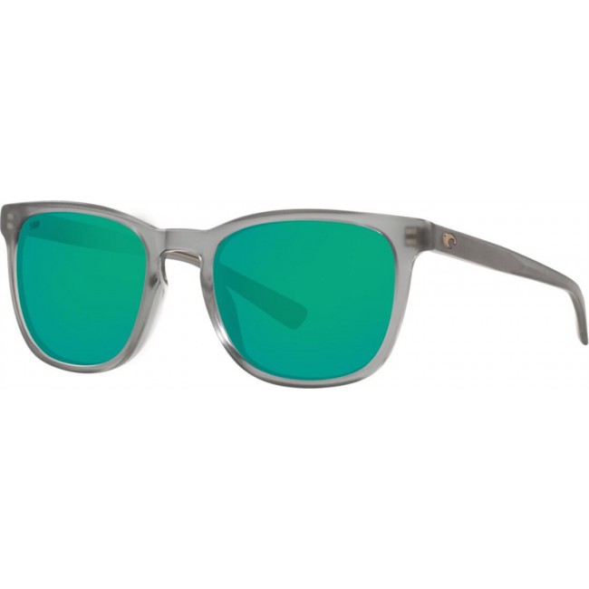 Costa Sullivan Matte Gray Crystal Frame Green Lens Sunglasses