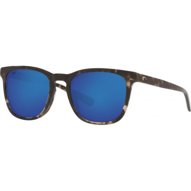 Costa Sullivan Shiny Black Kelp Frame Blue Lens Sunglasses