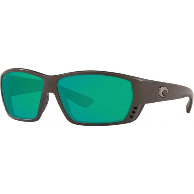 Costa Tuna Alley Matte Steel Gray Metallic Frame Green Lens Sunglasses