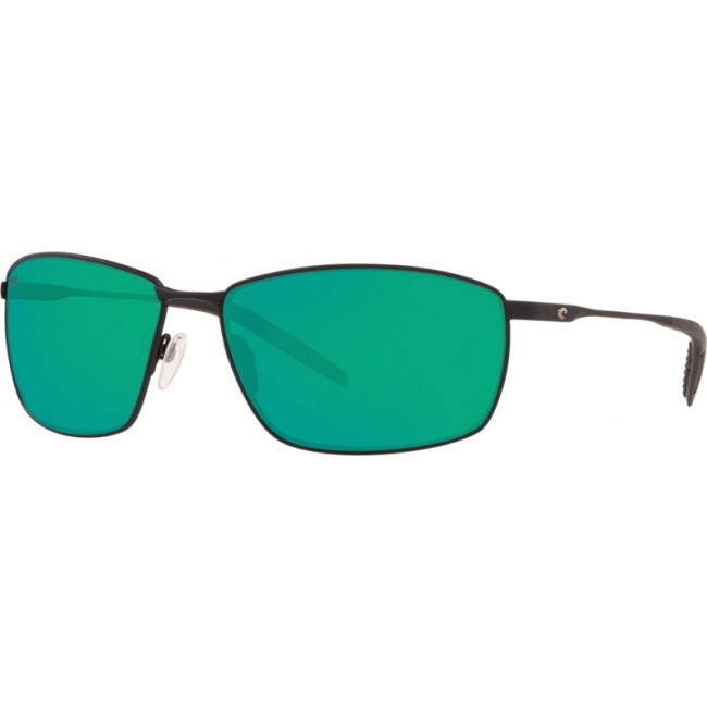 Costa Turret Matte Black Frame Green Lens Sunglasses