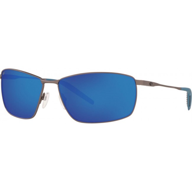 Costa Turret Matte Dark Gunmetal Frame Blue Lens Sunglasses