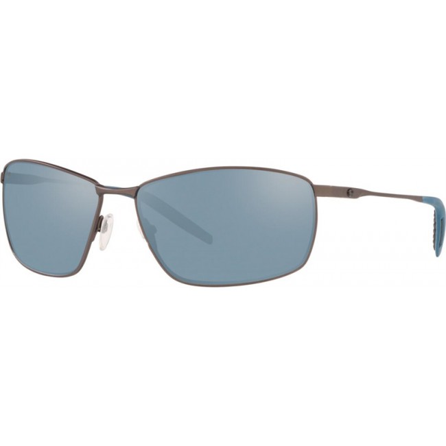 Costa Turret Matte Dark Gunmetal Frame Grey Silver Lens Sunglasses