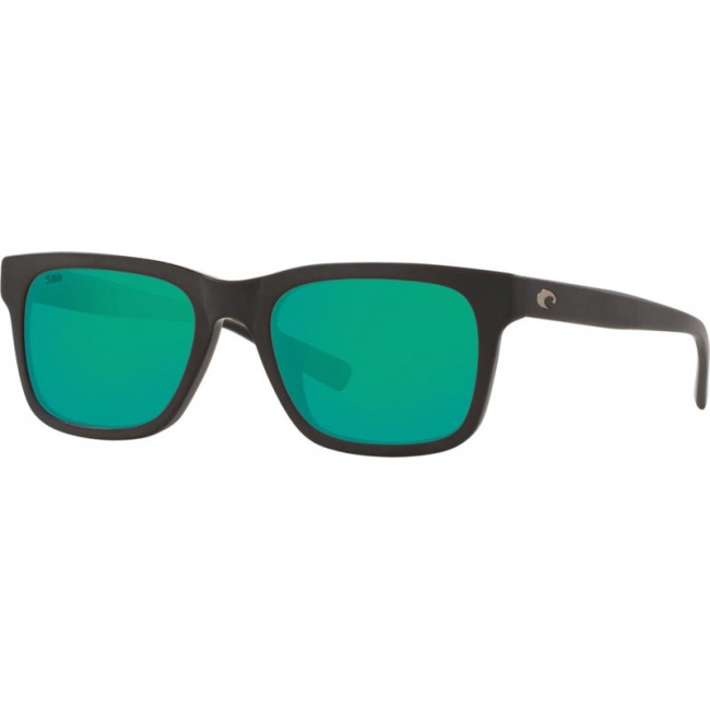 Costa Tybee Matte Black Frame Green Lens Sunglasses