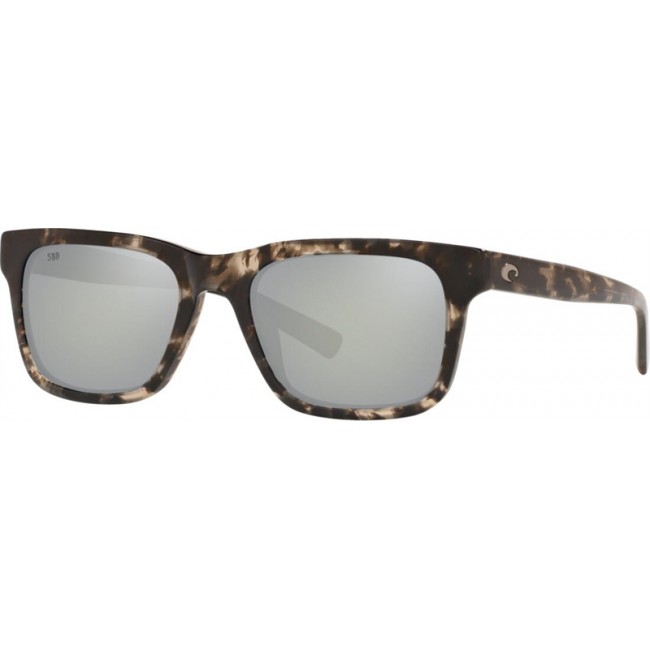 Costa Tybee Shiny Black Kelp Frame Grey Silver Lens Sunglasses