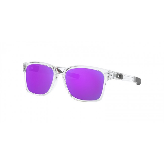 Oakley Catalyst Clear Frame Violet Iridium Lens Sunglasses