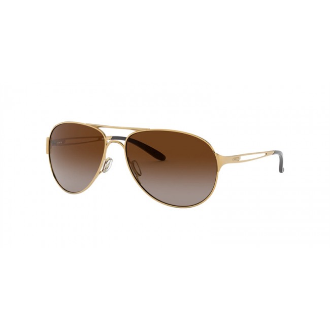 Oakley Caveat Gold Frame Dark Brown Gradient Lens Sunglasses