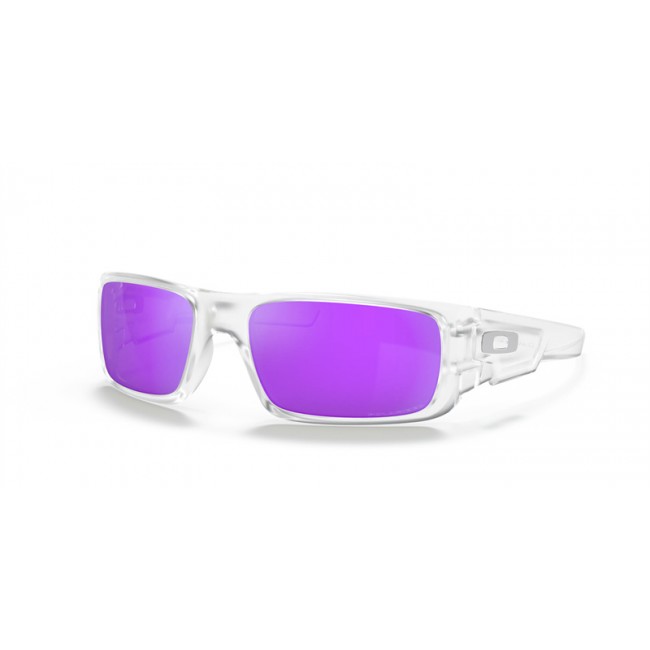 Oakley Crankshaft Matte Clear Frame Violet Iridium Polarized Lens Sunglasses