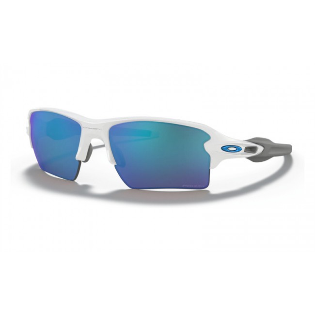 Oakley Flak 2.0 Xl Team Colors Polished White Frame Prizm Sapphire Lens Sunglasses