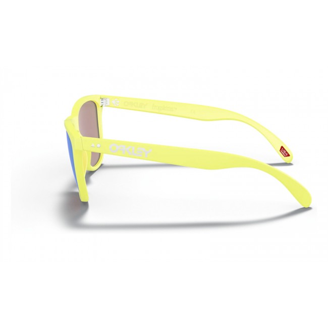 Oakley Frogskins 35th Anniversary Matte Neon Yellow Frame Prizm Sapphire Lens Sunglasses