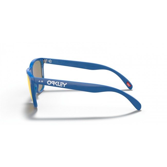 Oakley Frogskins Frogskins 35th Anniversary Low Bridge Fit Primary Blue Frame Prizm Ruby Lens Sunglasses