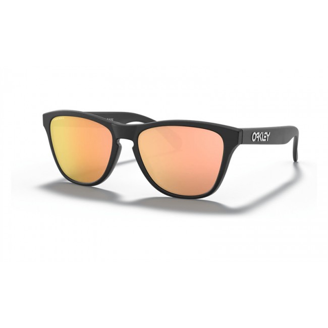Oakley Frogskins Xs Youth Fit Matte Black Frame Prizm Rose Gold Polarized Lens Sunglasses