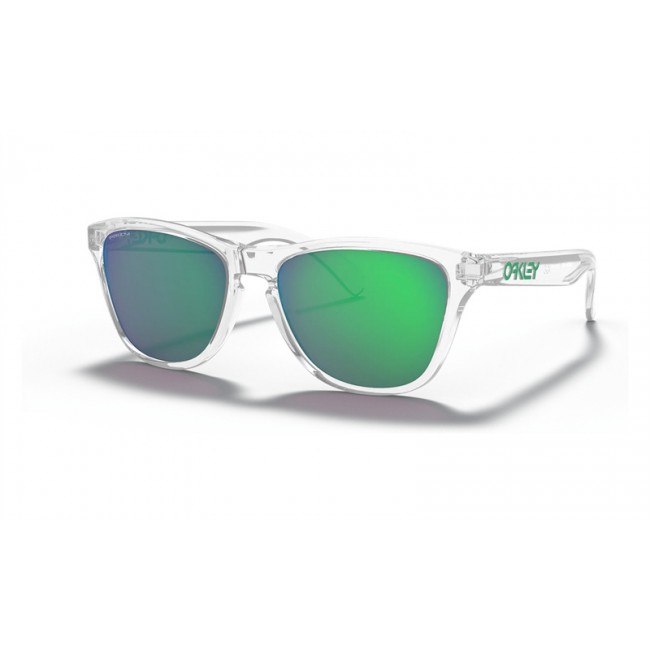 Oakley Frogskins Xs Youth Fit Polished Clear Frame Prizm Jade Lens Sunglasses