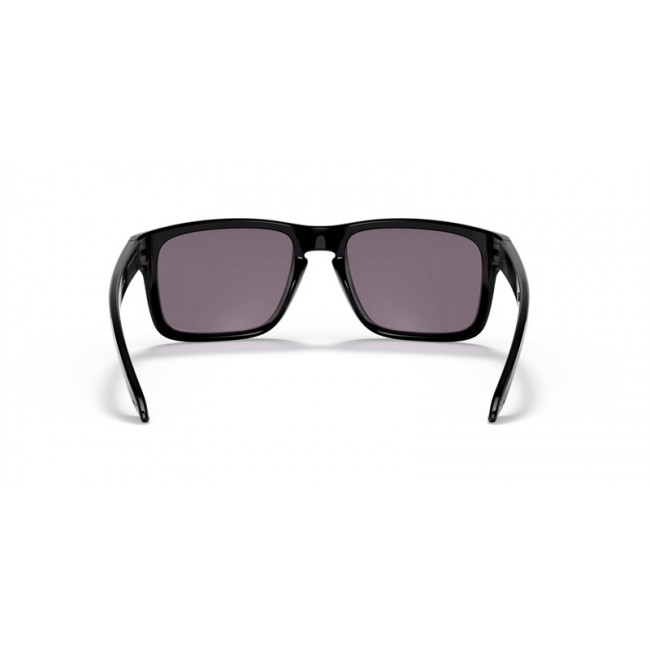 Oakley Holbrook Low Bridge Fit Polished Black Gold Frame Prizm Grey Lens Sunglasses