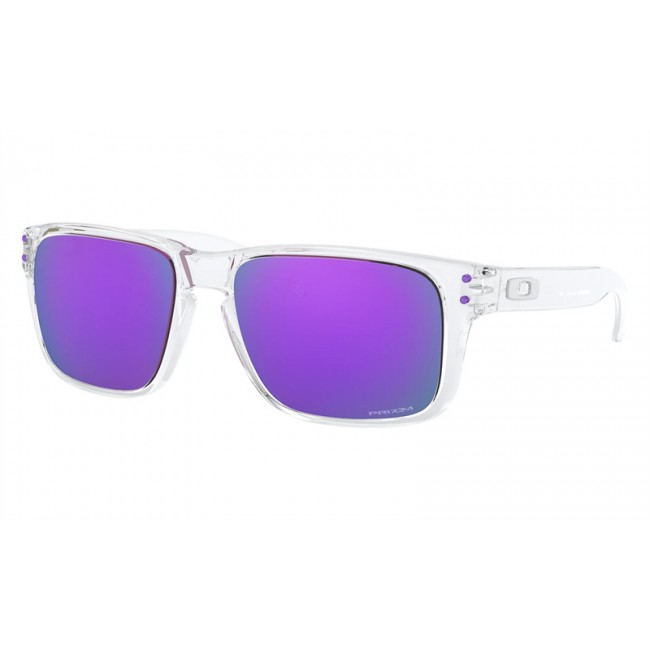 Oakley Holbrook Xs Youth Fit Polished Clear Frame Prizm Violet Lens Sunglasses