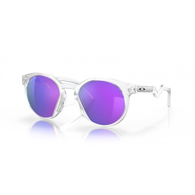 Oakley HSTN Clear Frame Prizm Violet Lens Sunglasses
