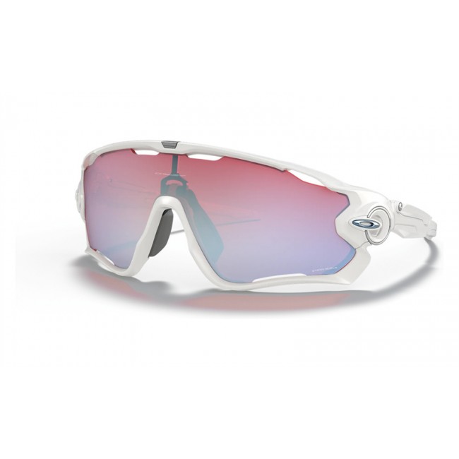 Oakley Jawbreaker Polished White Frame Prizm Snow Sapphire Lens Sunglasses