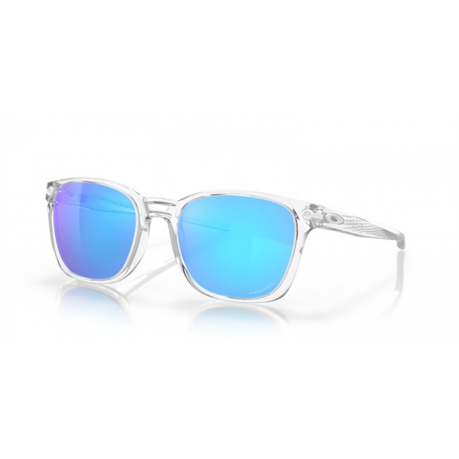 Oakley Ojector Clear Frame Prizm Sapphire Lens Sunglasses