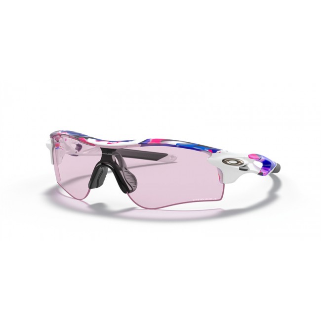 Oakley RadarLock Path Low Bridge Fit Black Pink Frame Prizm Low Light Lens Sunglasses