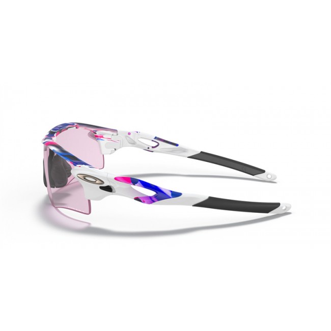 Oakley RadarLock Path Low Bridge Fit Black Pink Frame Prizm Low Light Lens Sunglasses