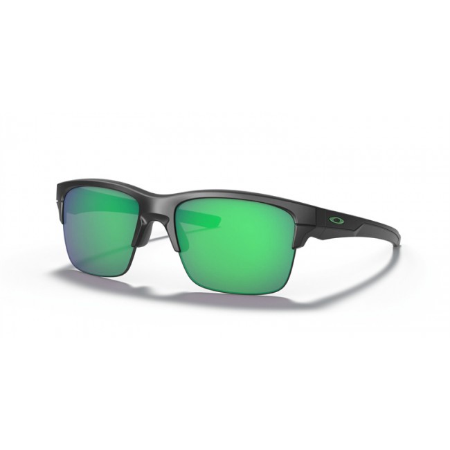 Oakley Thinlink Matte Black Frame Jade Iridium Lens Sunglasses