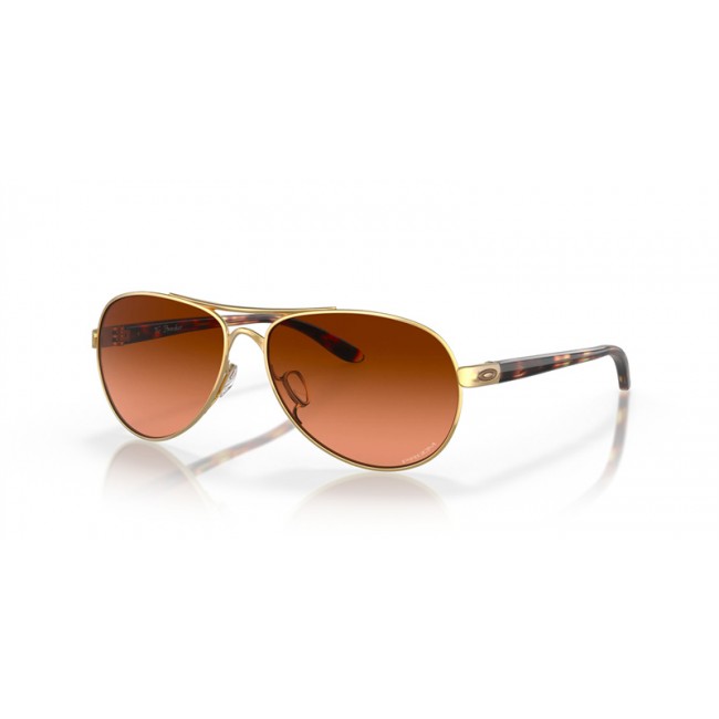 Oakley Tie Breaker Polished Gold Frame Prizm Brown Gradient Polarized Lens Sunglasses