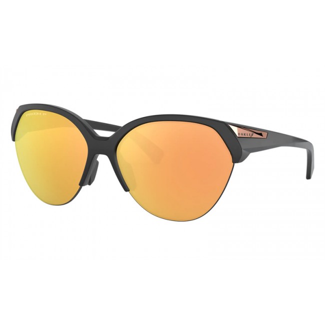Oakley Trailing Point Matte Black Frame Prizm Rose Gold Polarized Lens Sunglasses