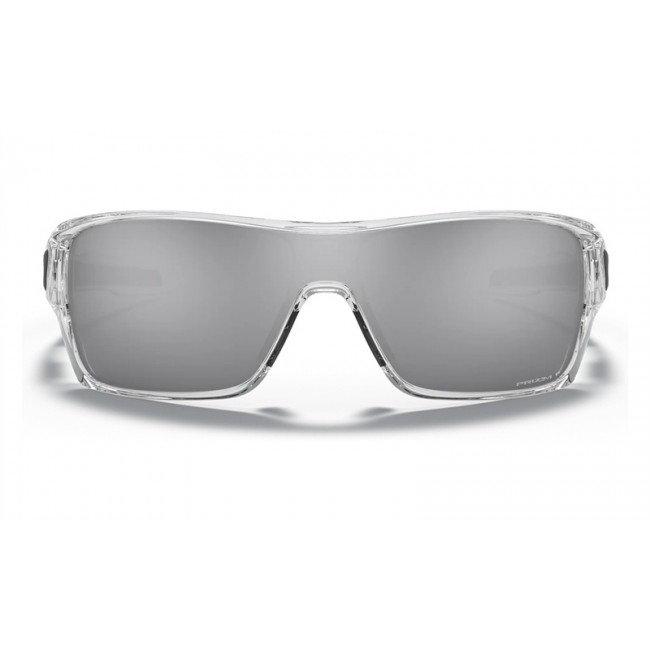 Oakley Turbine Rotor Polished Clear Frame Prizm Black Polarized Lens Sunglasses