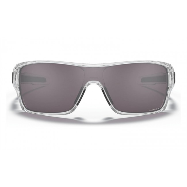 Oakley Turbine Rotor Polished Clear Frame Prizm Grey Lens Sunglasses