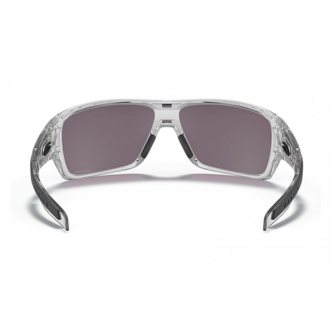 Oakley Turbine Rotor Polished Clear Frame Prizm Grey Lens Sunglasses
