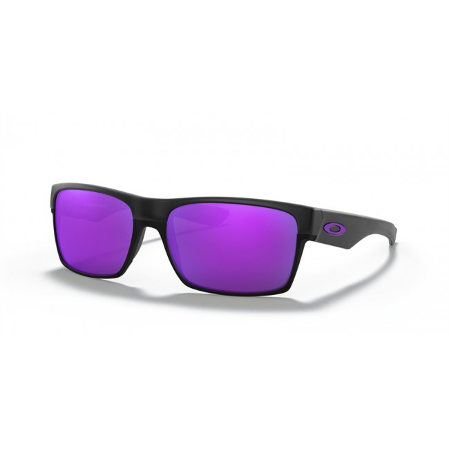 Oakley Twoface Matte Black Frame Violet Iridium Lens Sunglasses