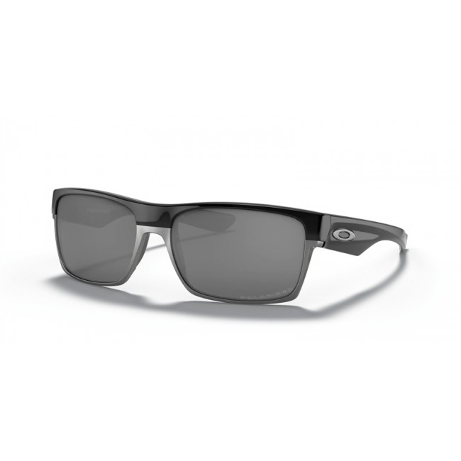 Oakley Twoface Polished Black Frame Black Iridium Polarized Lens Sunglasses