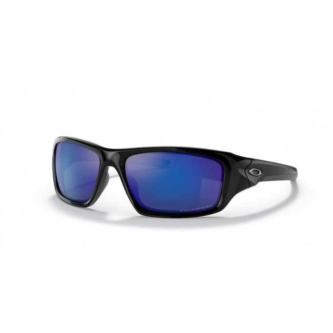 Oakley Valve Polished Black Frame Deep Blue Iridium Polarized Lens Sunglasses