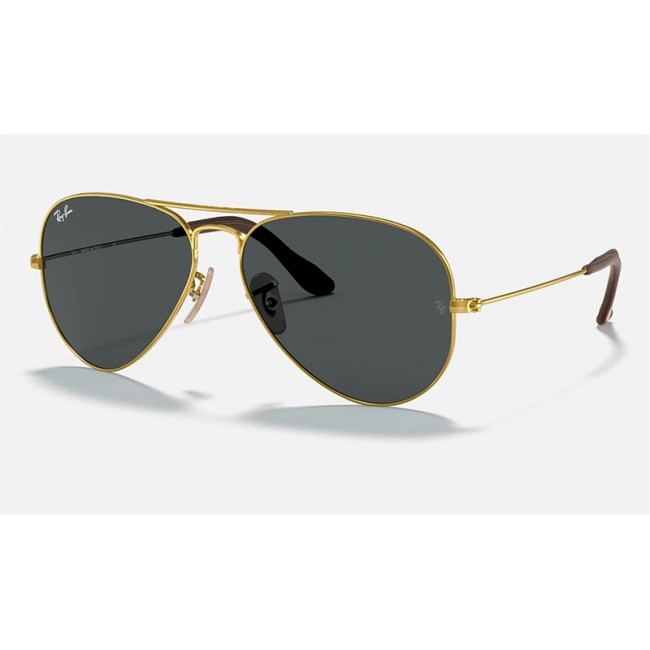 Ray Ban Aviator Collection RB3025 Gold Frame Blue/Grey Classic Lens Sunglasses