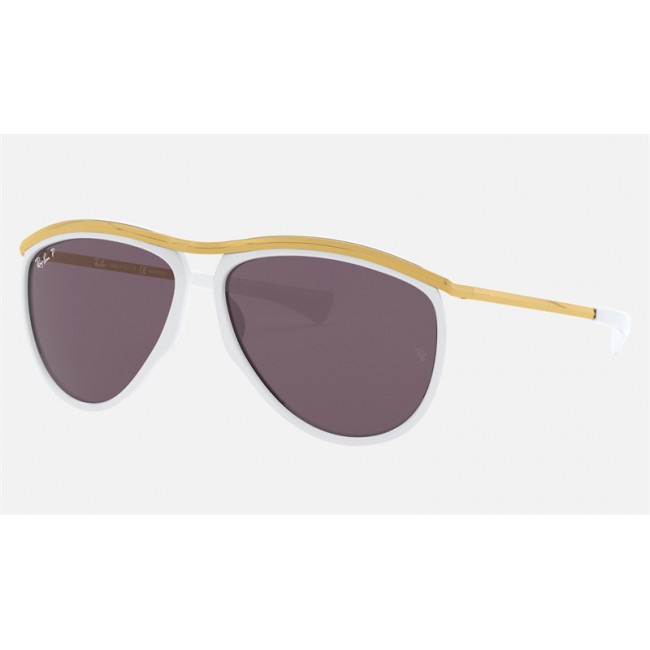 Ray Ban Aviator Olympian RB2219 Violet Gradient White Sunglasses