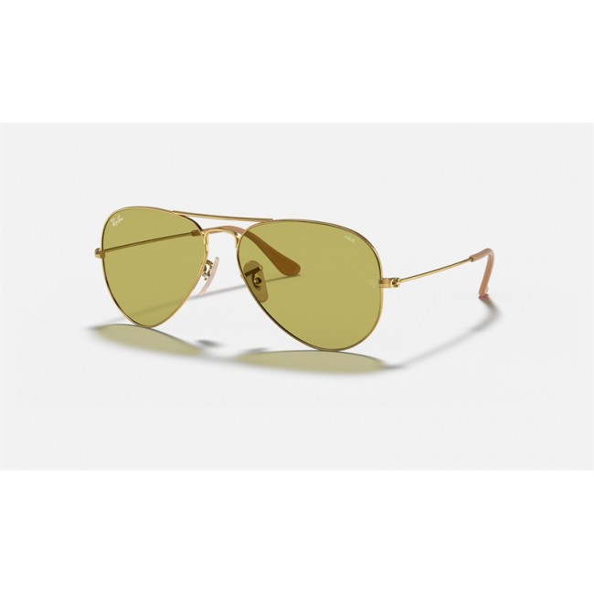 Ray Ban Aviator Washed Evolve RB325 Green Photochromic Evolve Gold Sunglasses