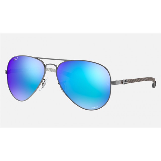 Ray Ban Chromance RB8317 Blue Mirror Chromance Gunmetal Sunglasses