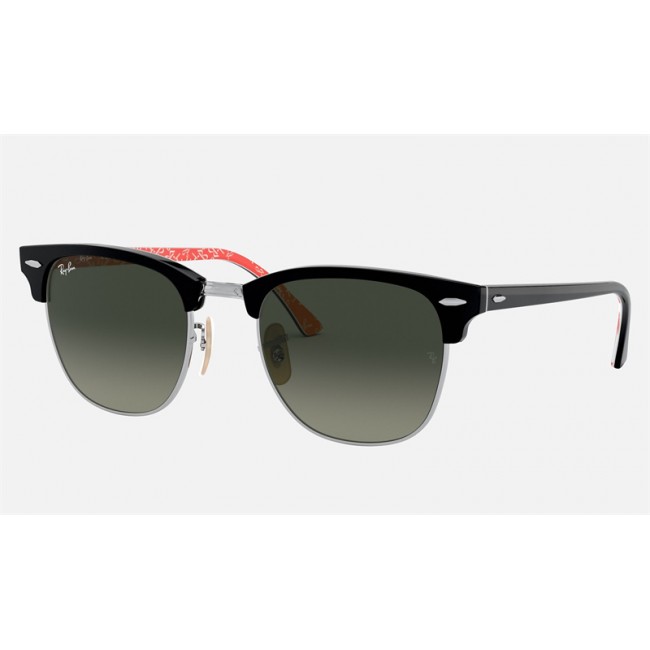 Ray Ban Clubmaster Collection RB3016 Gradient + Black Frame Grey Gradient Lens Sunglasses