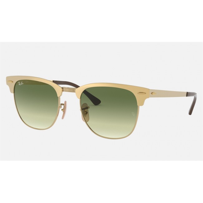 Ray Ban Clubmaster Metal Collection RB3716 Gradient + Gold Frame Green Gradient Lens Sunglasses