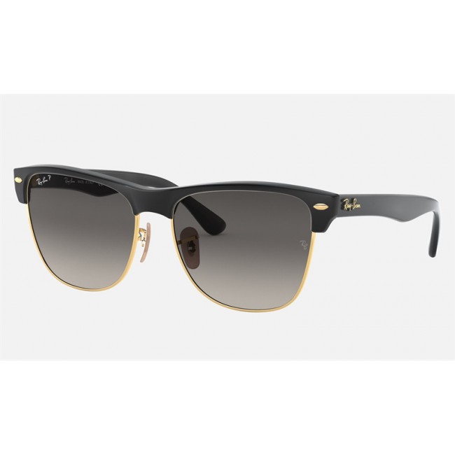 Ray Ban Clubmaster Oversized RB4175 Polarized Gradient + Black Frame Grey Gradient Lens Sunglasses