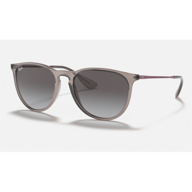 Ray Ban Erika Color Mix Low Bridge Fit RB4171 Gradient + Shiny Transparent Grey Frame Grey Gradient Lens Sunglasses