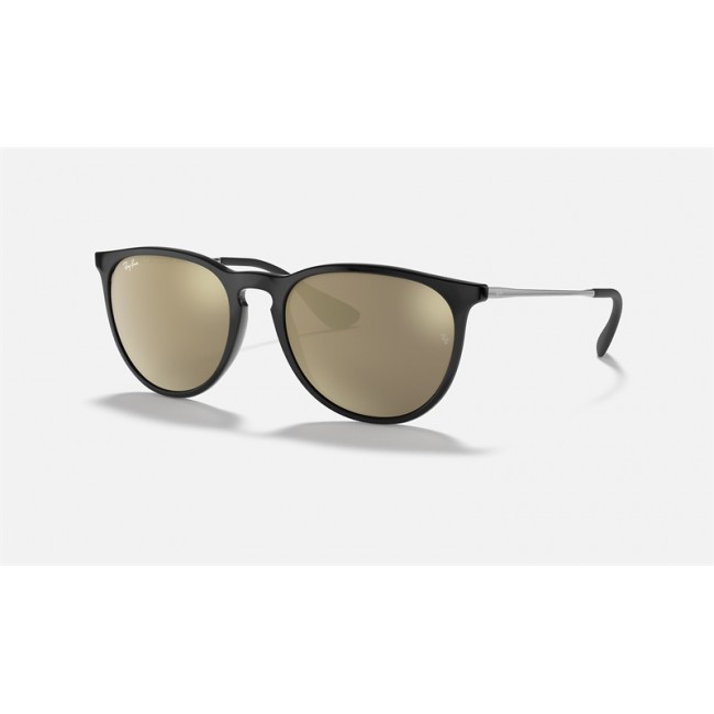 Ray Ban Erika Color Mix RB4171 Mirror + Black Frame Gold Mirror Lens Sunglasses