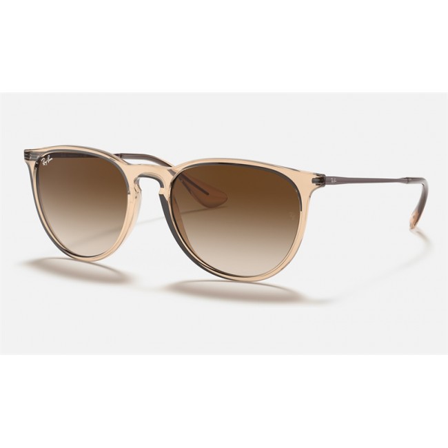 Ray Ban Erika Color Mix RB4171 Gradient + Shiny Transparent Brown Frame Brown Gradient Lens Sunglasses