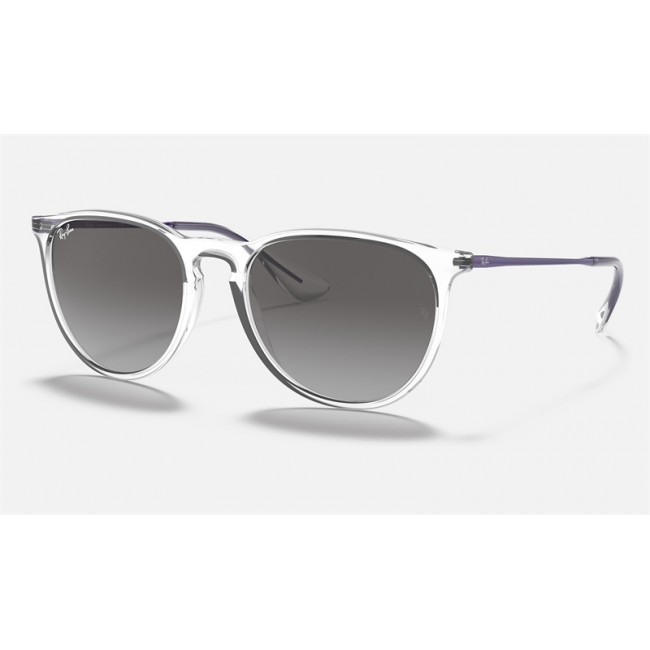 Ray Ban Erika Color Mix RB4171 Gradient + Shiny Transparent Frame Grey Gradient Lens Sunglasses