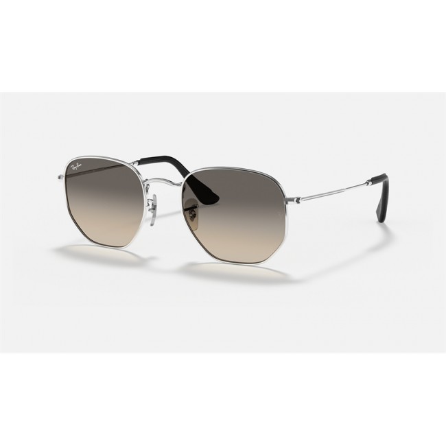 Ray Ban Hexagonal Collection RB3548 Light Grey Gradient Silver Sunglasses