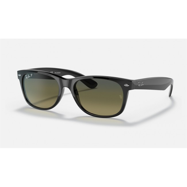 Ray Ban New Wayfarer Collection RB2132 Polarized Gradient + Black Frame Blue/Green Gradient Lens Sunglasses