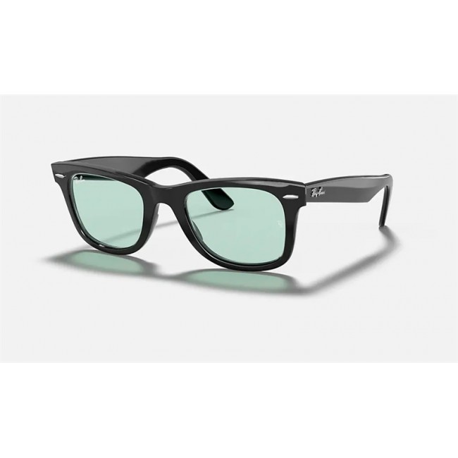 Ray Ban Original Wayfarer Color Mix RB2140F Black Frame Blue/Grey Classic Lens Sunglasses