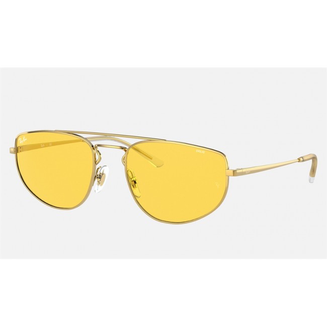 Ray Ban RB3668 Yellow Photochromic Shiny Gold Sunglasses