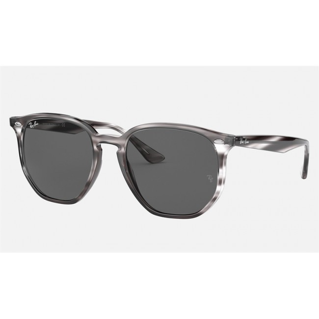 Ray Ban RB4306 Dark Grey Striped Grey Havana Sunglasses