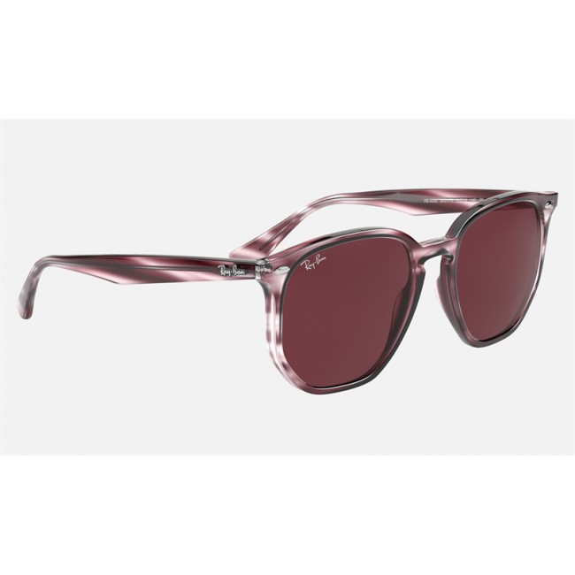 Ray Ban RB4306 Dark Violet Classic Striped Bordeaux Havana Sunglasses